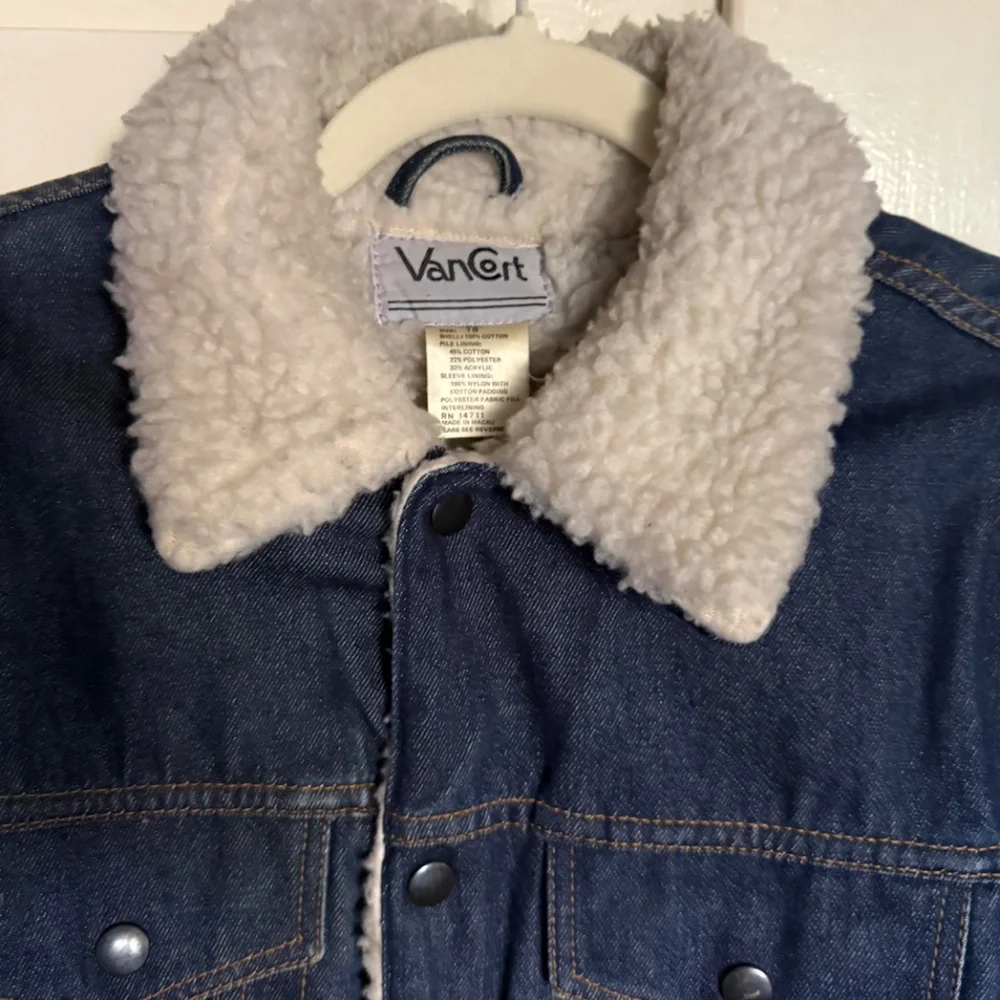 Vintage VanCort Sherpa‎ Lined Trucker Denim Jean Jacket Kids Size 18 XL